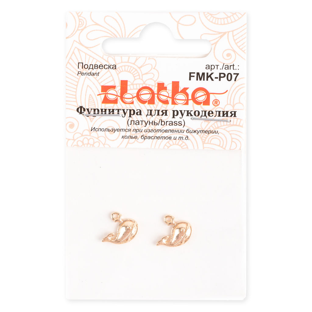 Zlatka Подвеска FMK-P07 кит 8 х 10 мм 5 х 2 шт 02 под золото  фото 3