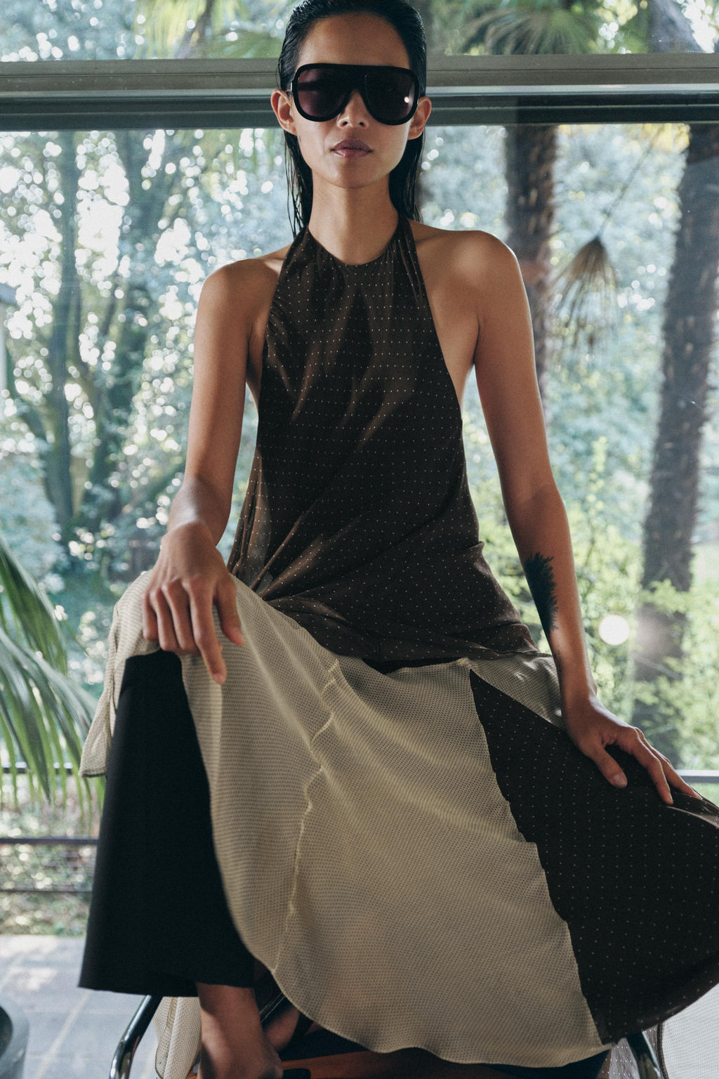 VESTIDO COMBINADO ASIM?TRICO ZW COLLECTION / Multicolor - Zara фото 5