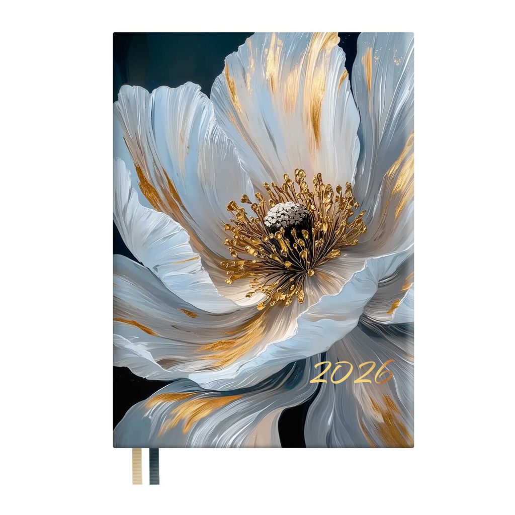 Ежедневник датированный 2026 ESCALADA, А6+, 176 л., арт. 70310/ 20 БЕЛЫЙ МАК