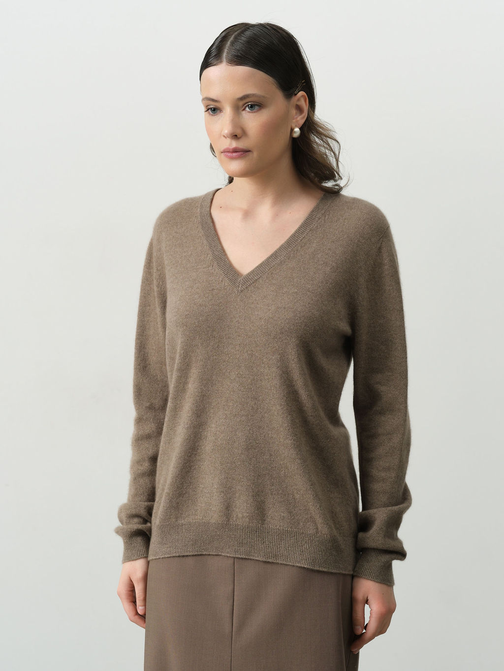 Джемпер из кашемира женский KW070523-E капучино