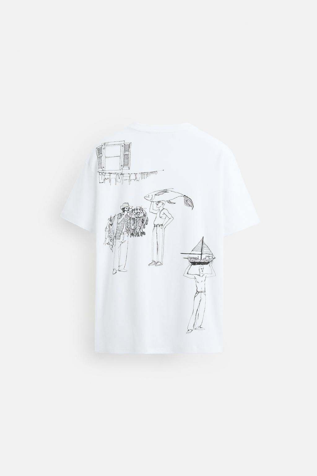 T-SHIRT WITH CONTRAST EMBROIDERY - Zara фото 8