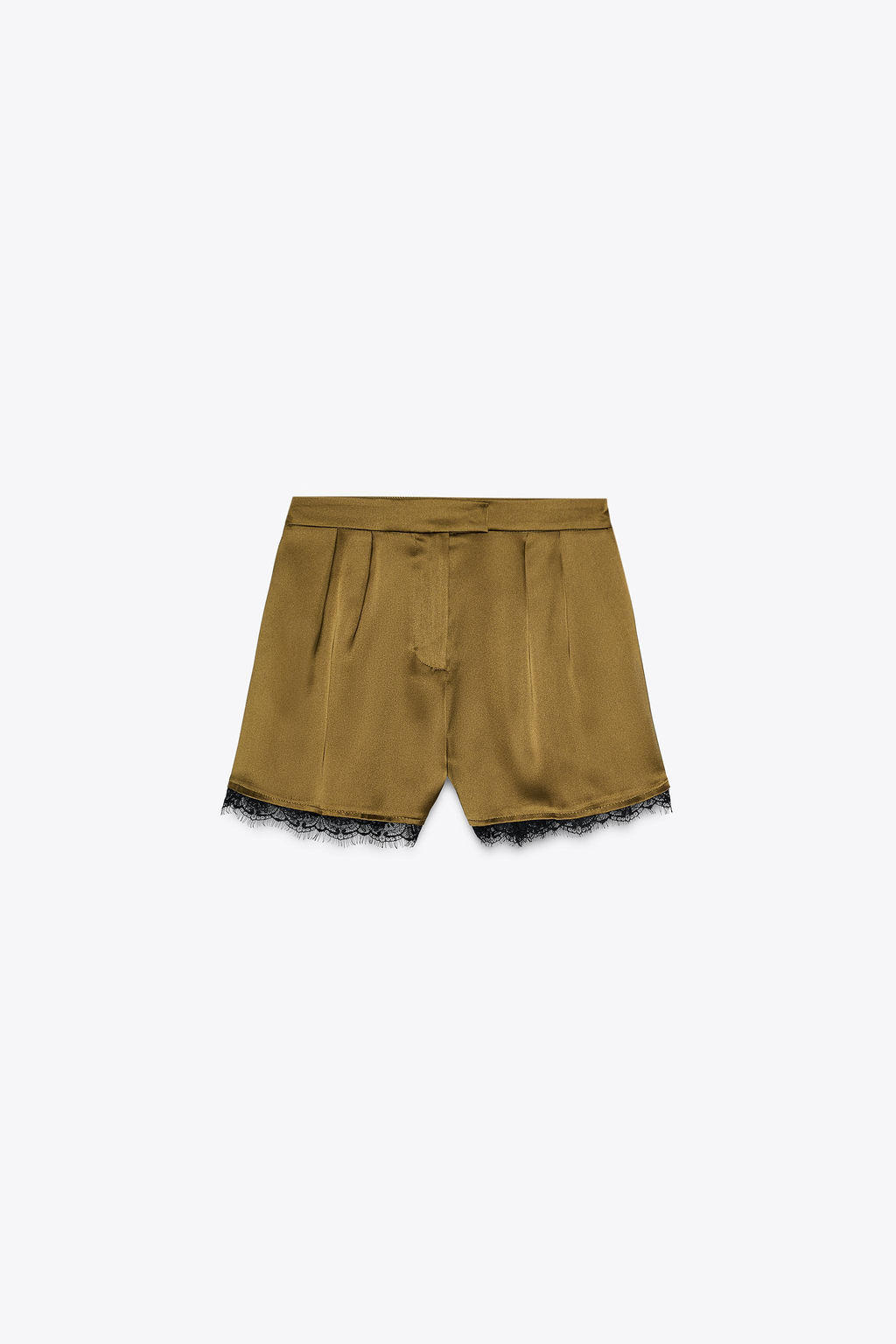 SATIN BERMUDA SHORTS WITH LACE TRIM - Zara фото 8