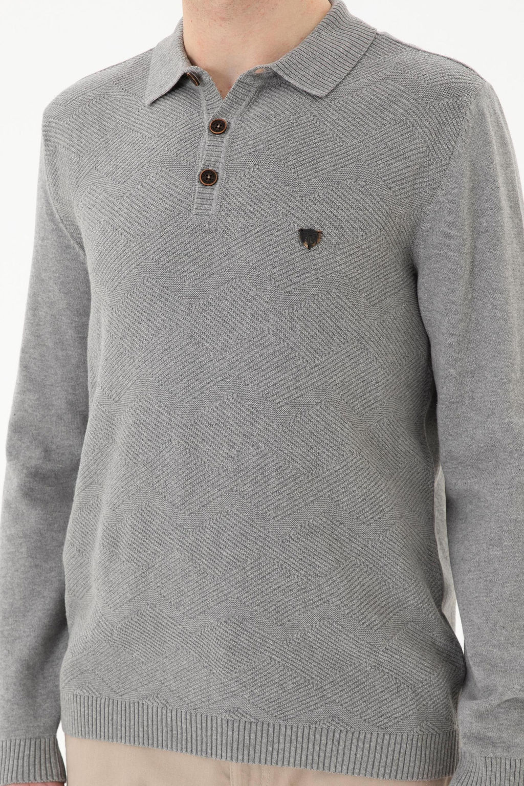 Мужской серый меланжевый свитер Неожиданная скидка в корзине - U.s. polo assn фото 6