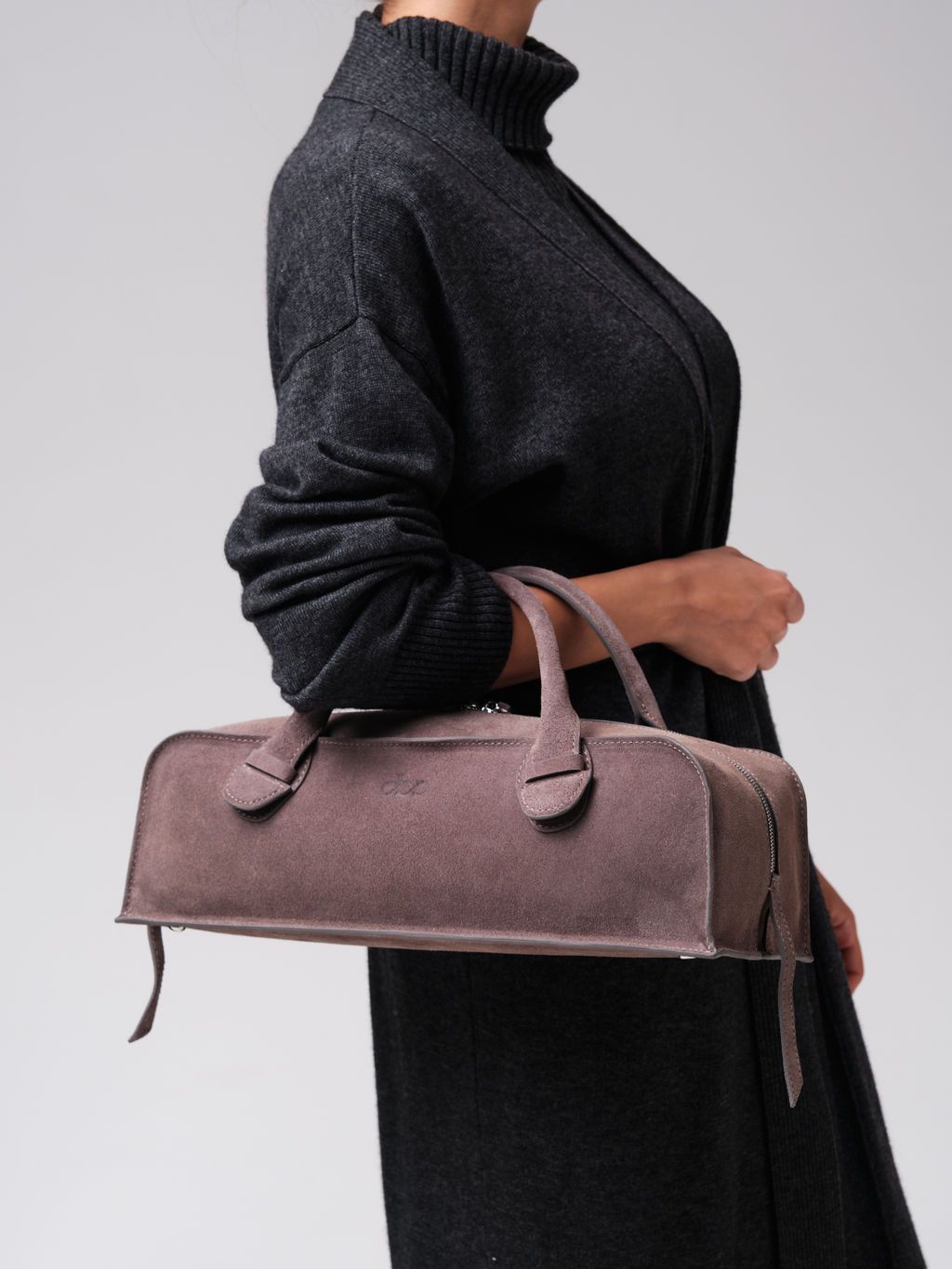 Замшевая сумка багет Doxie DBR 31157 темно-серый  фото 4