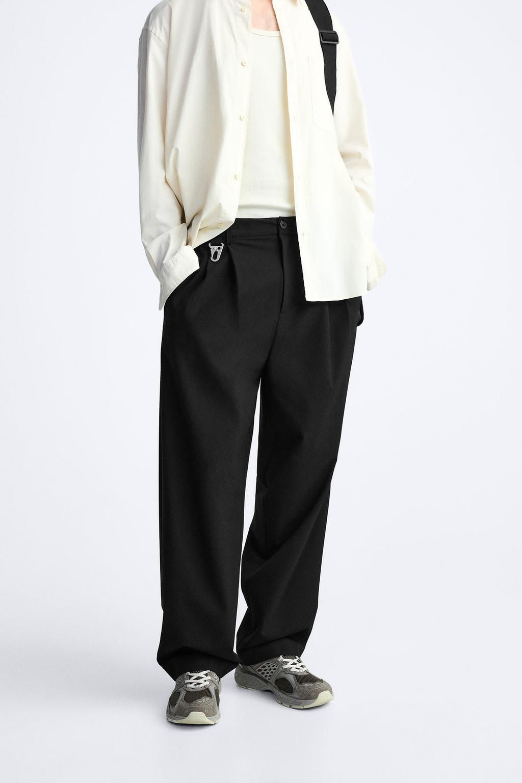 WIDE-FIT PLEATED TROUSERS - Zara фото 11