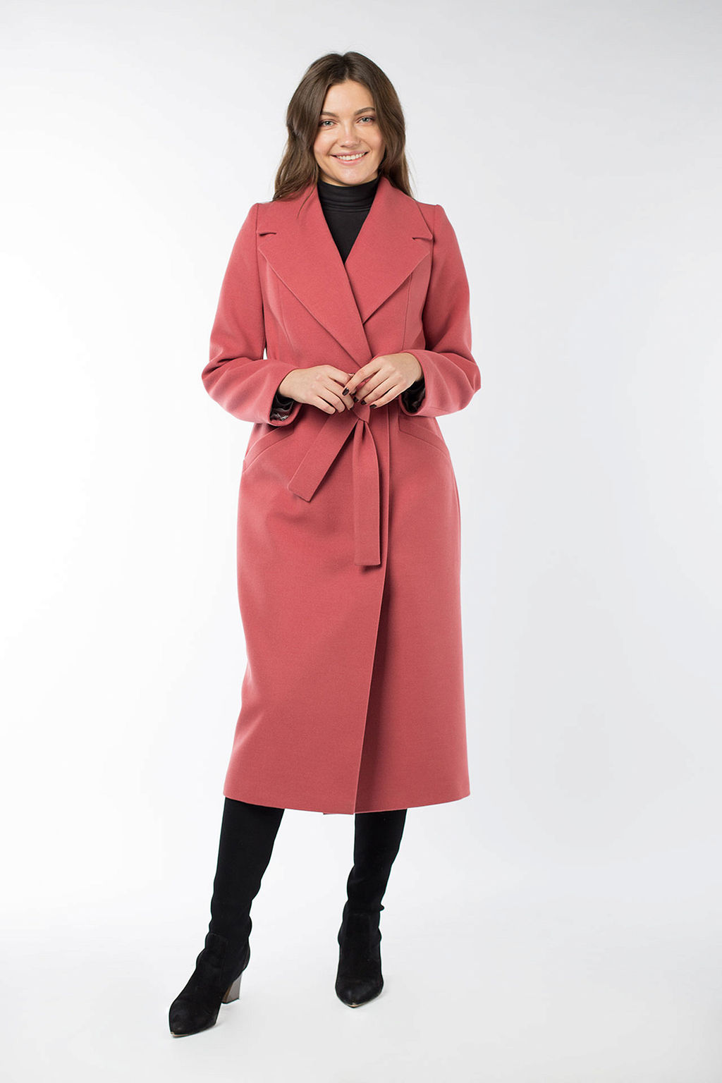 01-10191 Пальто женское демисезонное(пояс) - El podio фото 3