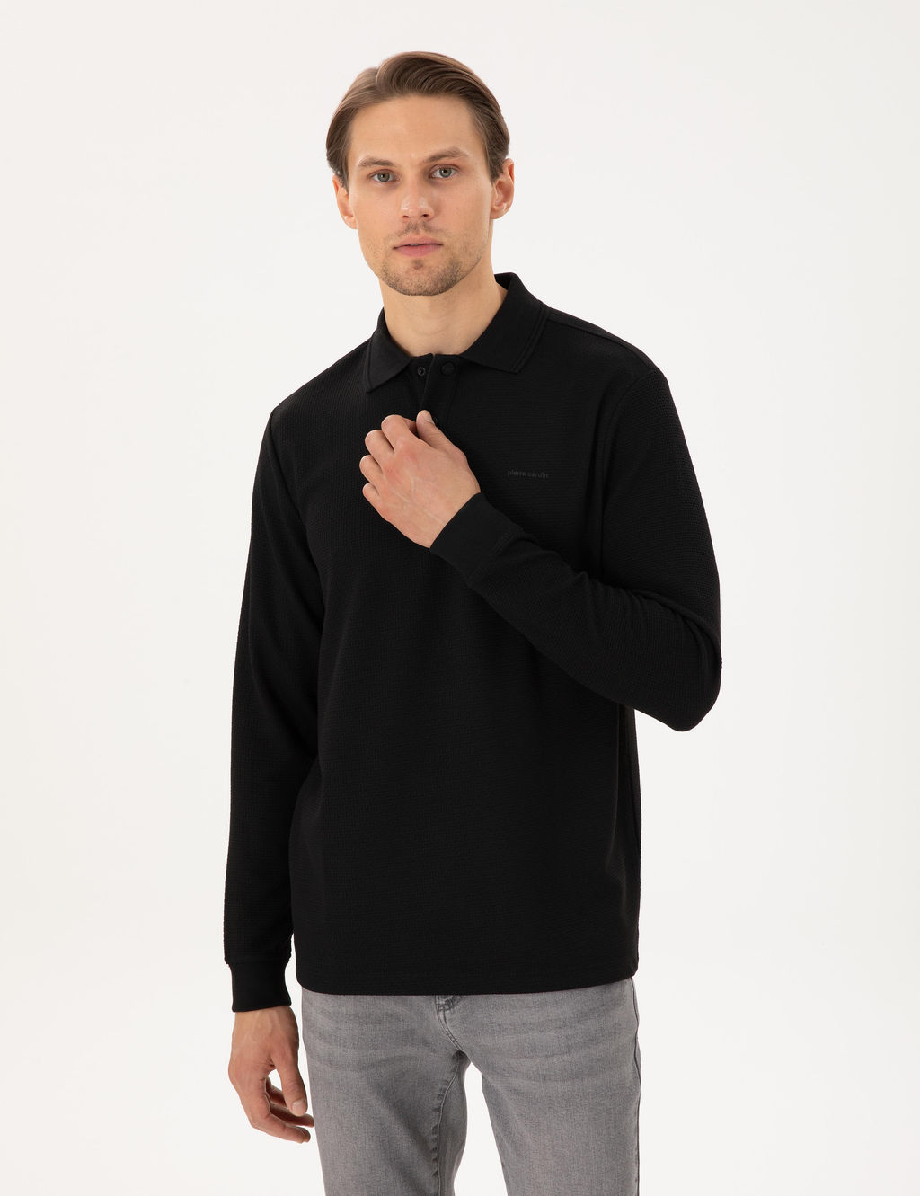 Siyah Regular Fit Sweatshirt - Pierre cardin фото 3
