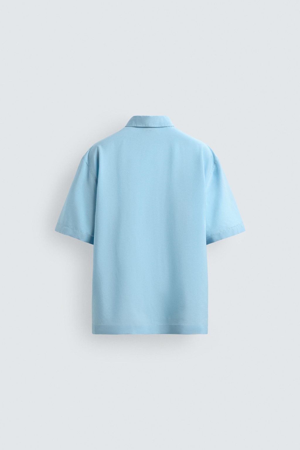 CAMISA POLO FLUIDA MEZCLA VISCOSA / Celeste - Zara фото 8