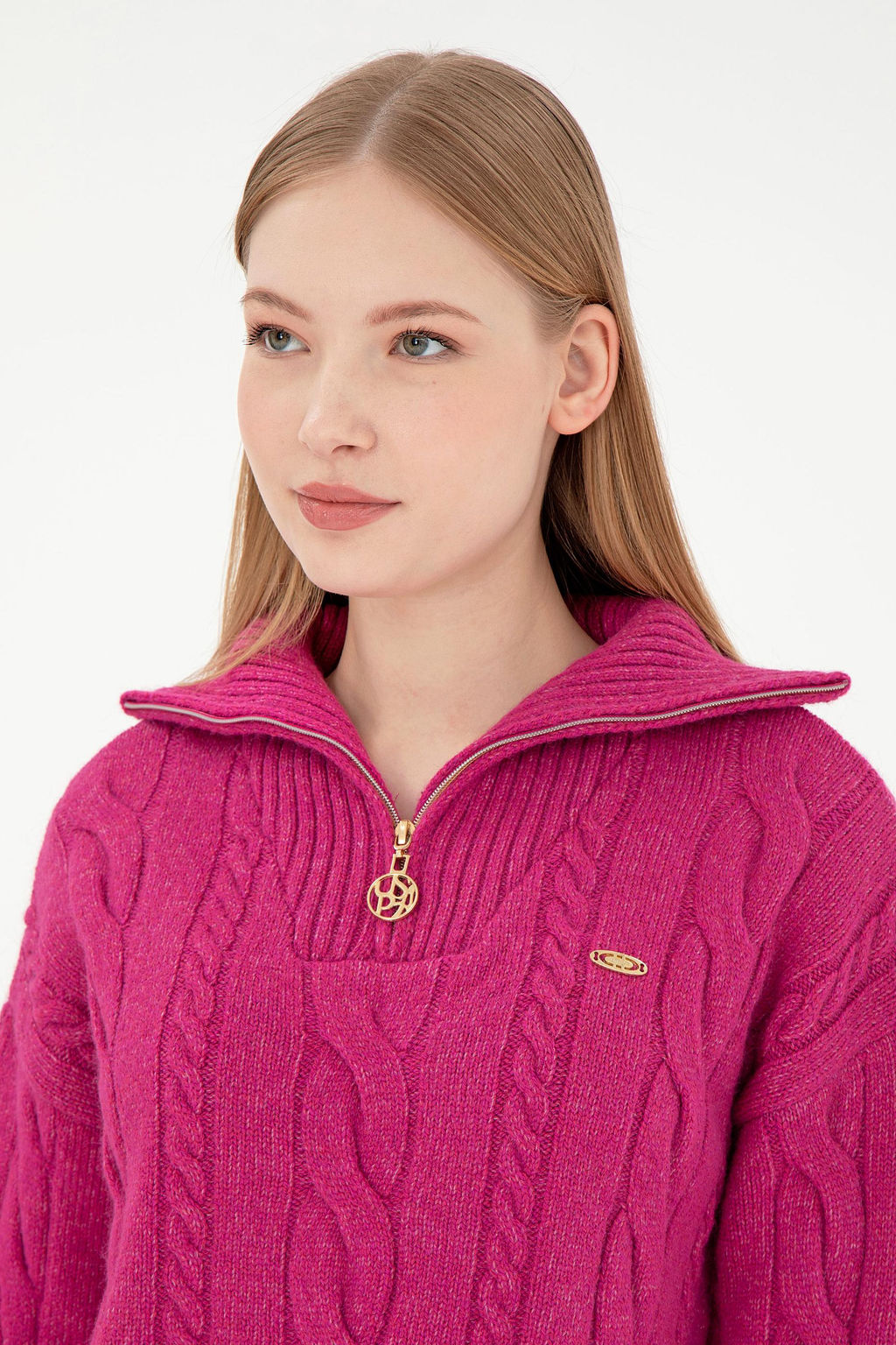 Женский розовый свитер с v-образным вырезом Неожиданная скидка в корзине - U.s. polo assn фото 2