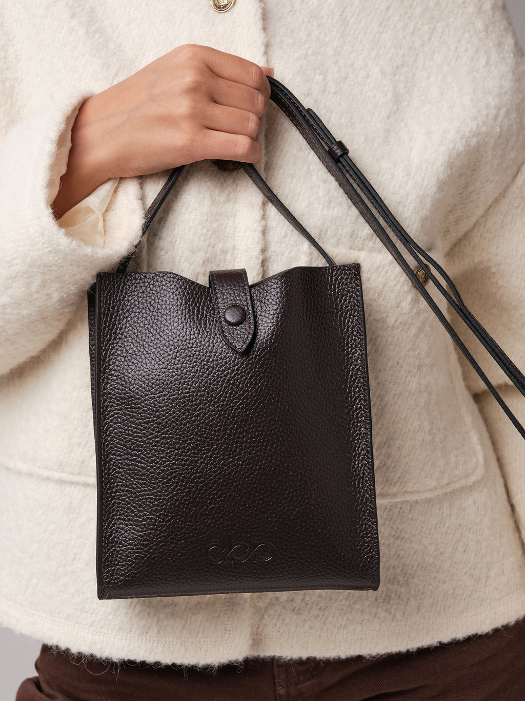 Кожаная сумка кросс-боди Leya DBR 30919 темно-коричневый