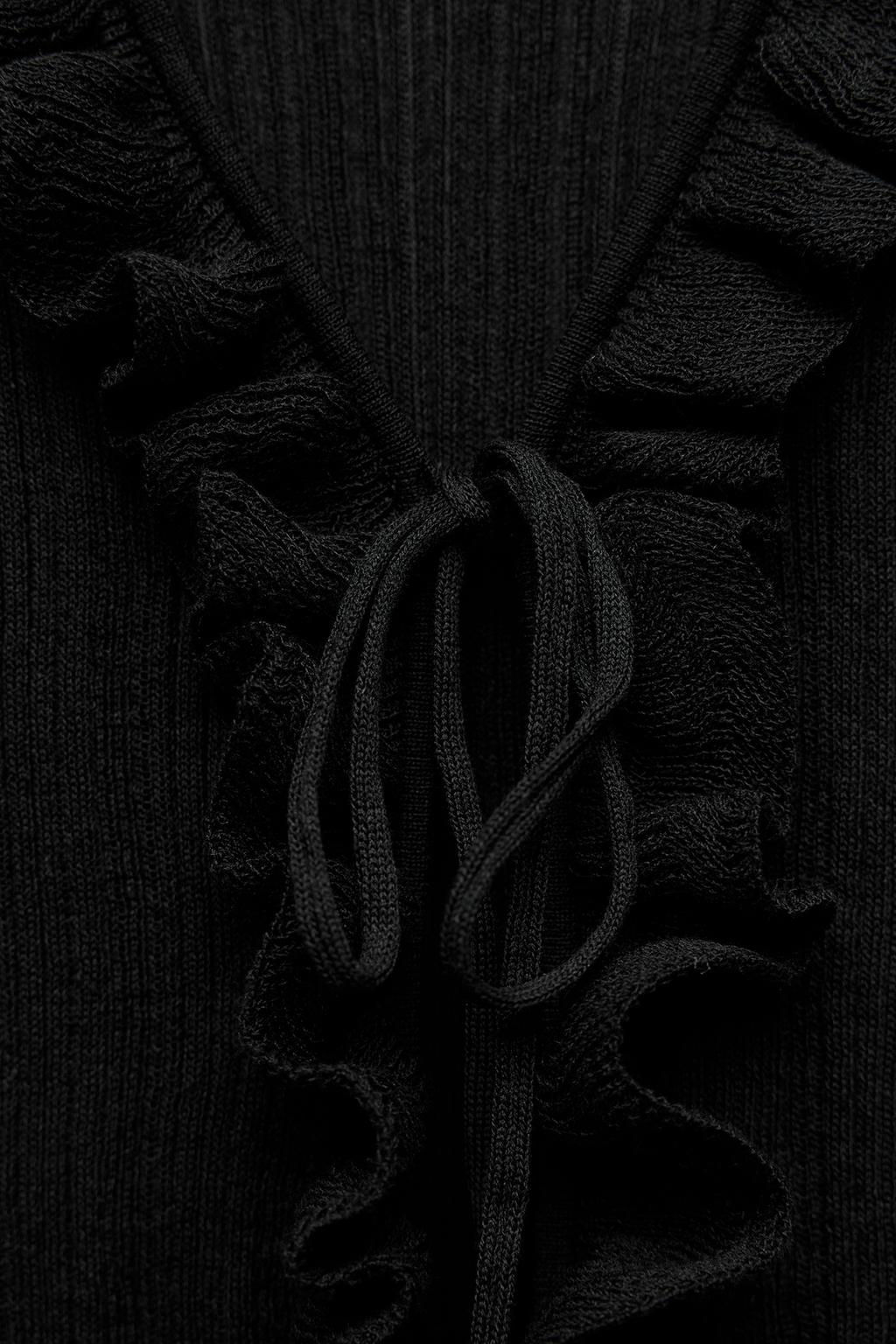 KNIT TOP WITH RUFFLES AND TIES - Zara фото 8