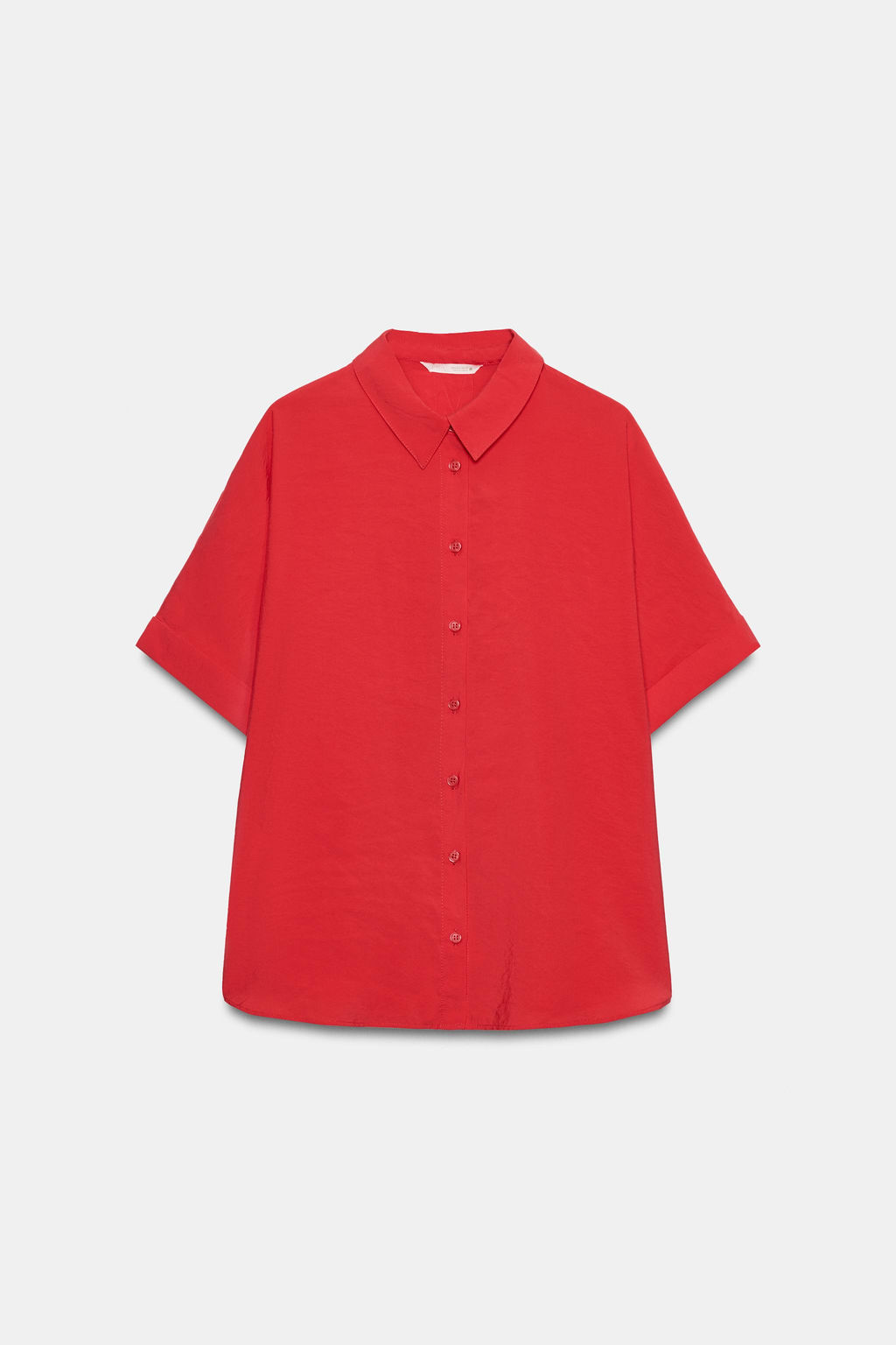 CAMISA FLUIDA MANGA CORTA / Rojo