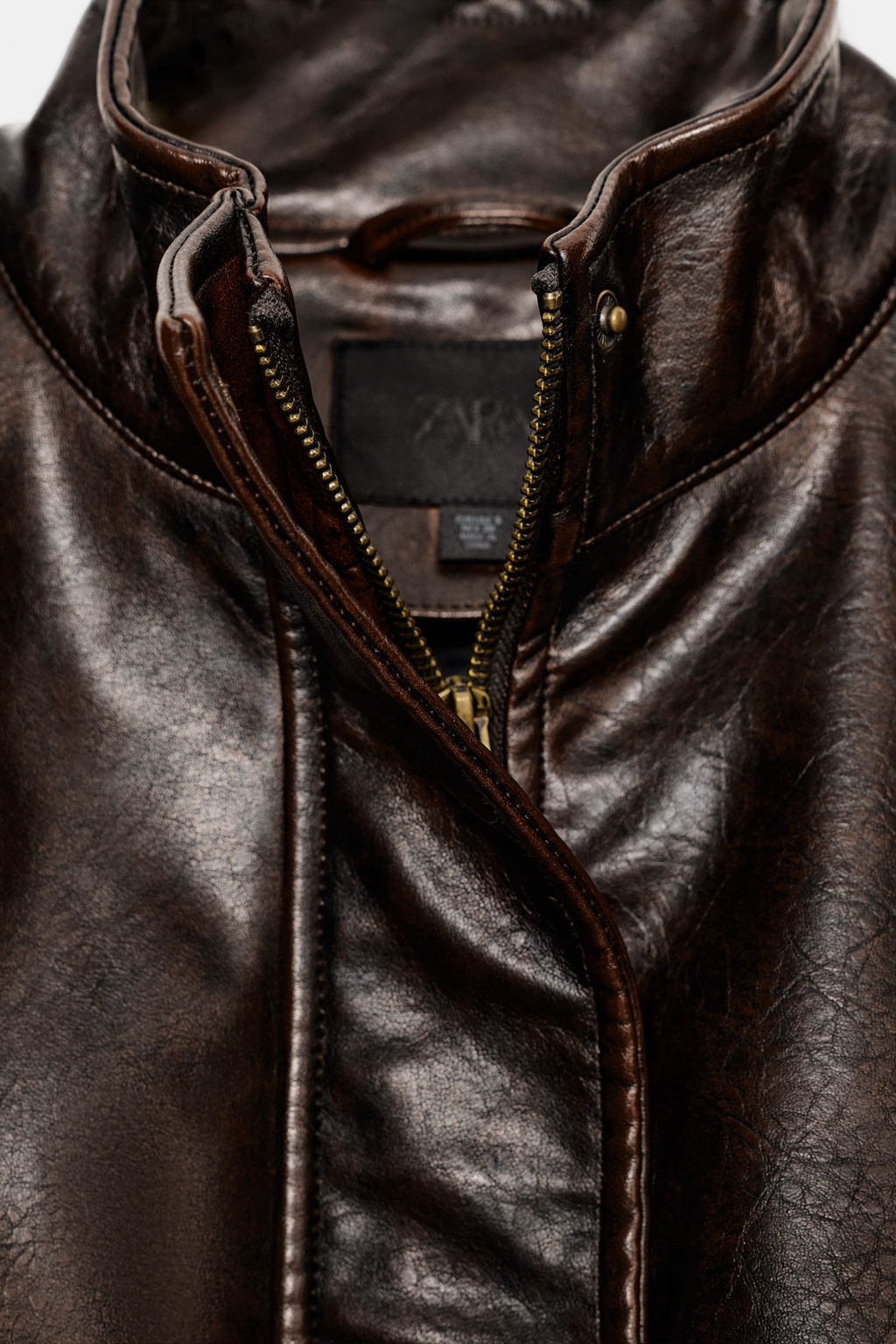 LEATHER EFFECT JACKET WITH STRAPS - Zara фото 14