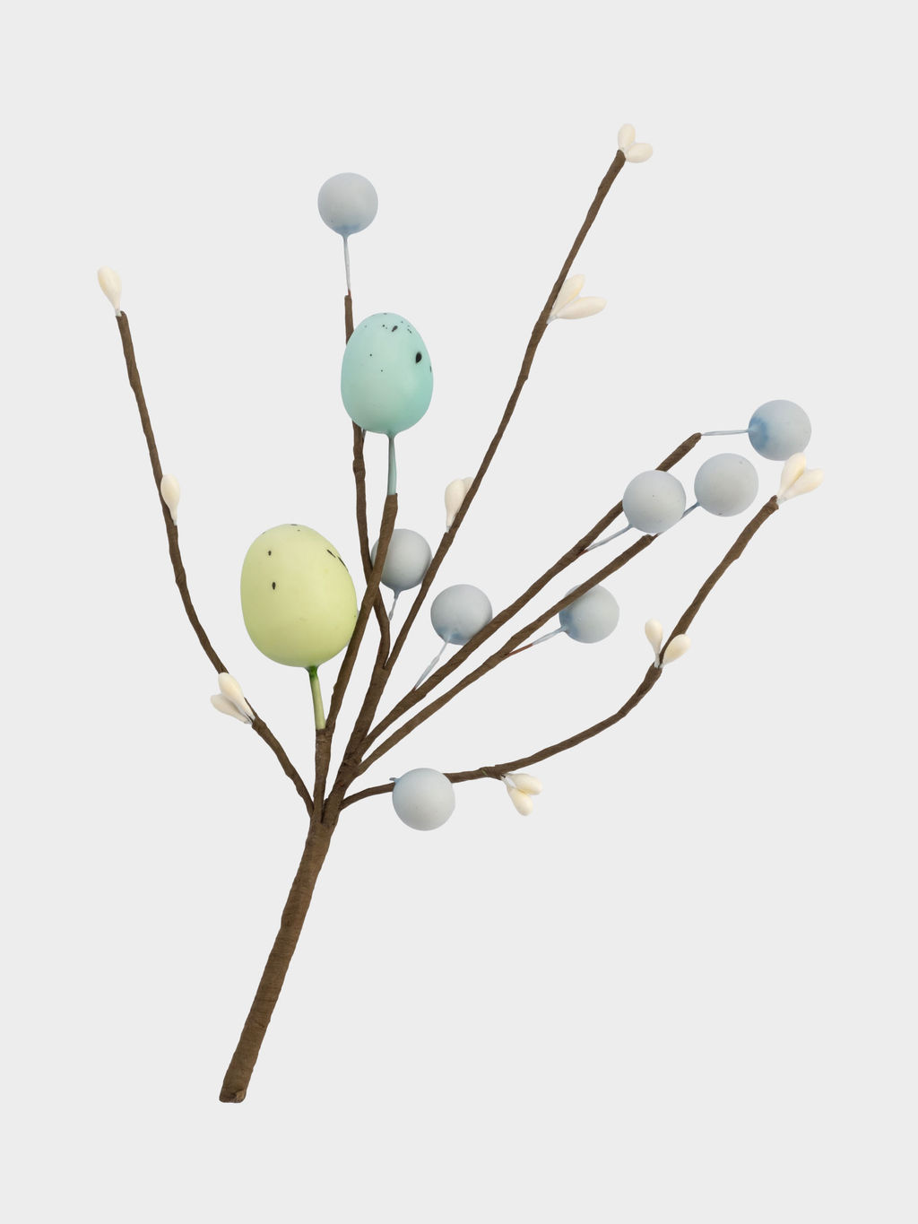 Ветка декоративная, 20 см, пенопласт/бумага, Ветка с зелеными яйцами, Interior Easter - Anna lafarg фото 2