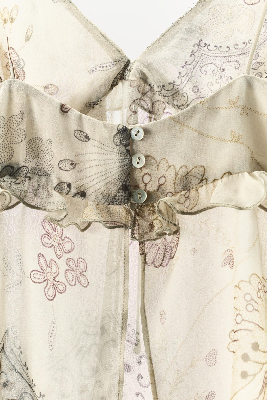 TOP LENCERO ESTAMPADO VOLANTES / Blanco roto