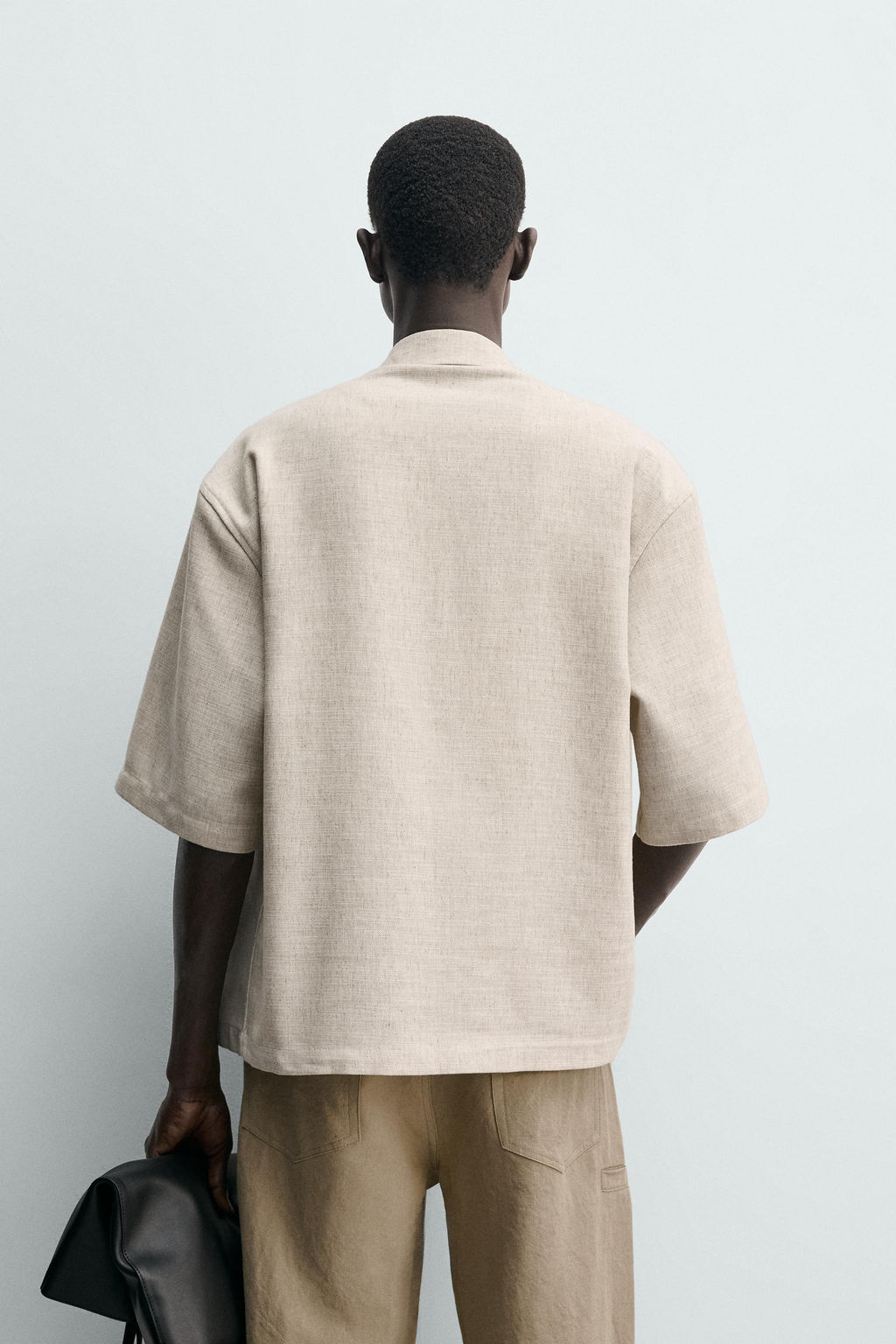 CAMISA BOXY FIT ESTRUCTURA / Beige claro - Zara фото 3