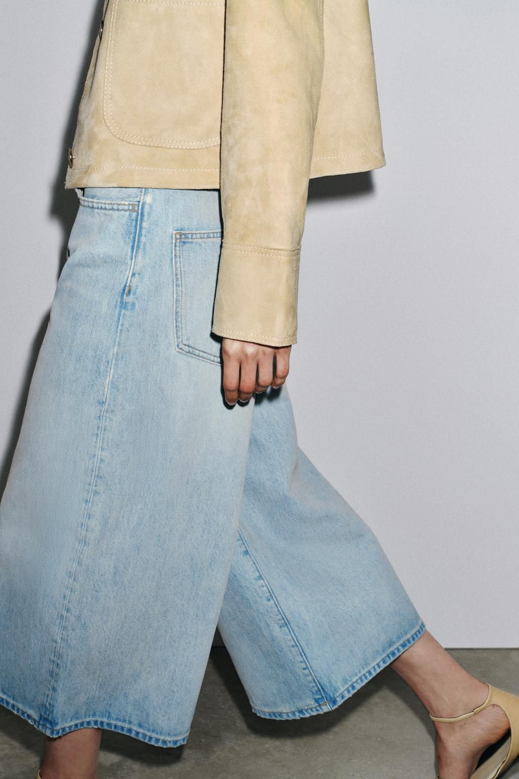 ZW COLLECTION DENIM CULOTTE BERMUDA SHORTS - Zara фото 5