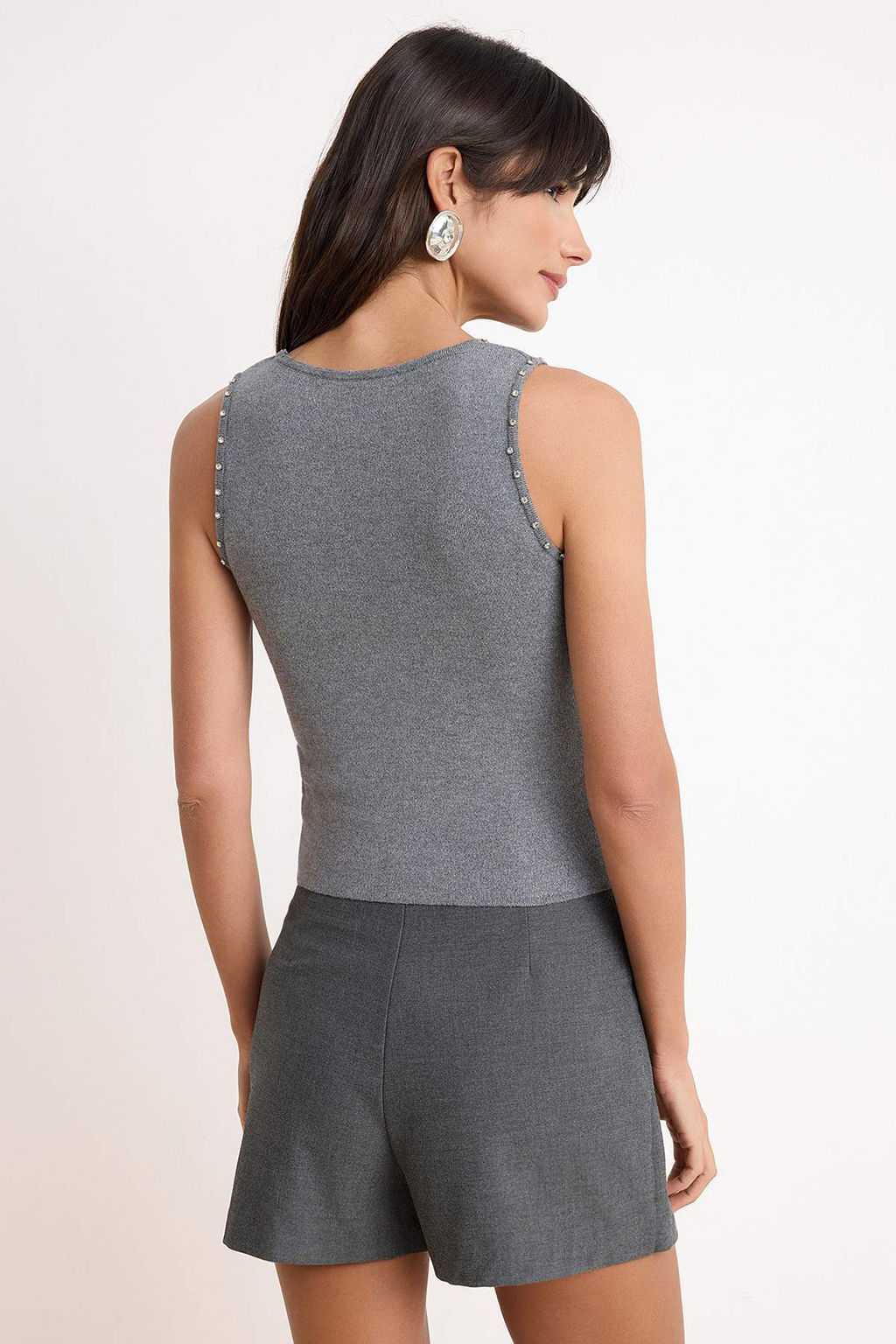 Antrasit Premium Iplik/Ozel Iplik Tas Islemeli Triko Bluz TWOSS26BZ00286 - Trendyolmilla фото 4