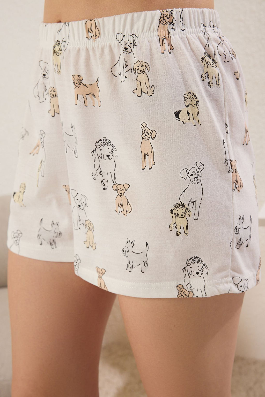 Trendyolmilla Antrasit Pamuklu Kopek Bask?l? Sortlu Orme Pijama Tak?m? THMSS25PT00394  фото 3