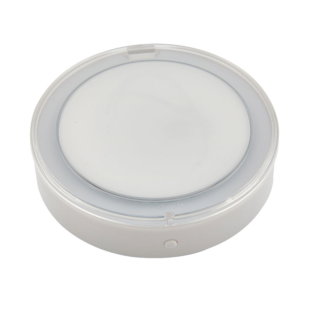 ULK-F70 2AAA WHITE Зеркало карманное с подсветкой (1Х+2Х). На батарейках 2AАА (не в/к). Белый. ТМ Uniel - Volpe фото 2