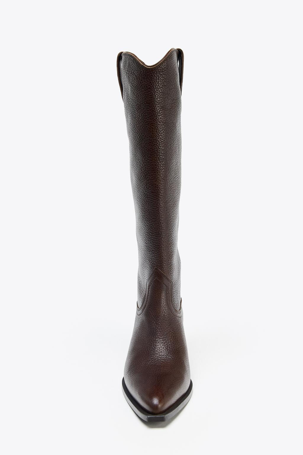 LEATHER KNEE-HIGH BOOTS - Zara фото 6