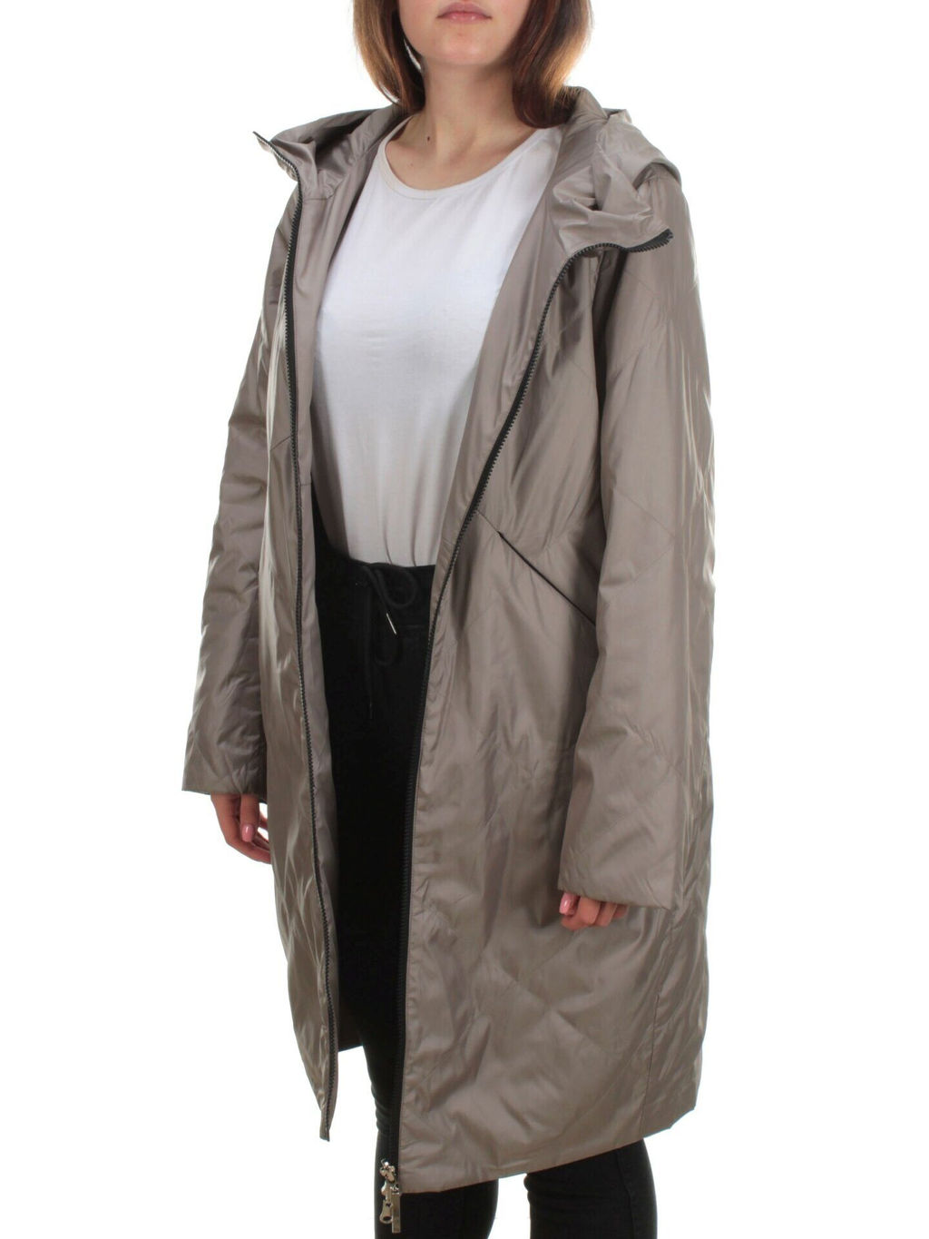 22098 DK.BEIGE Куртка демисезонная двухсторонняя женская (80 гр. синтепон) - Fashion фото 9