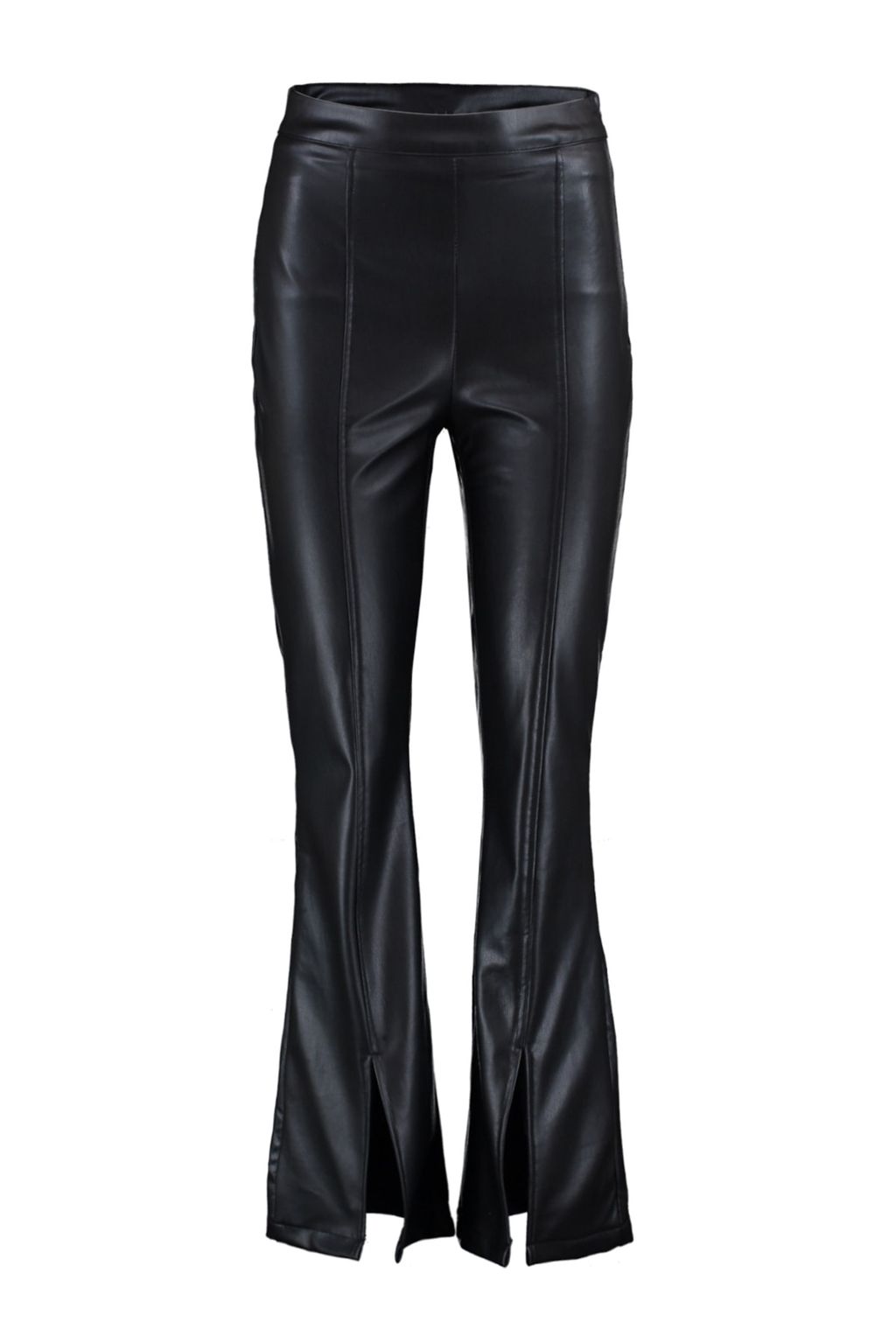 TRENDYOLMILLA Siyah Flare Ispanyol Paca Dokuma Suni Deri Pacas? Y?rtmac Detayl? Pantolon TWOAW23PL00056  фото 6