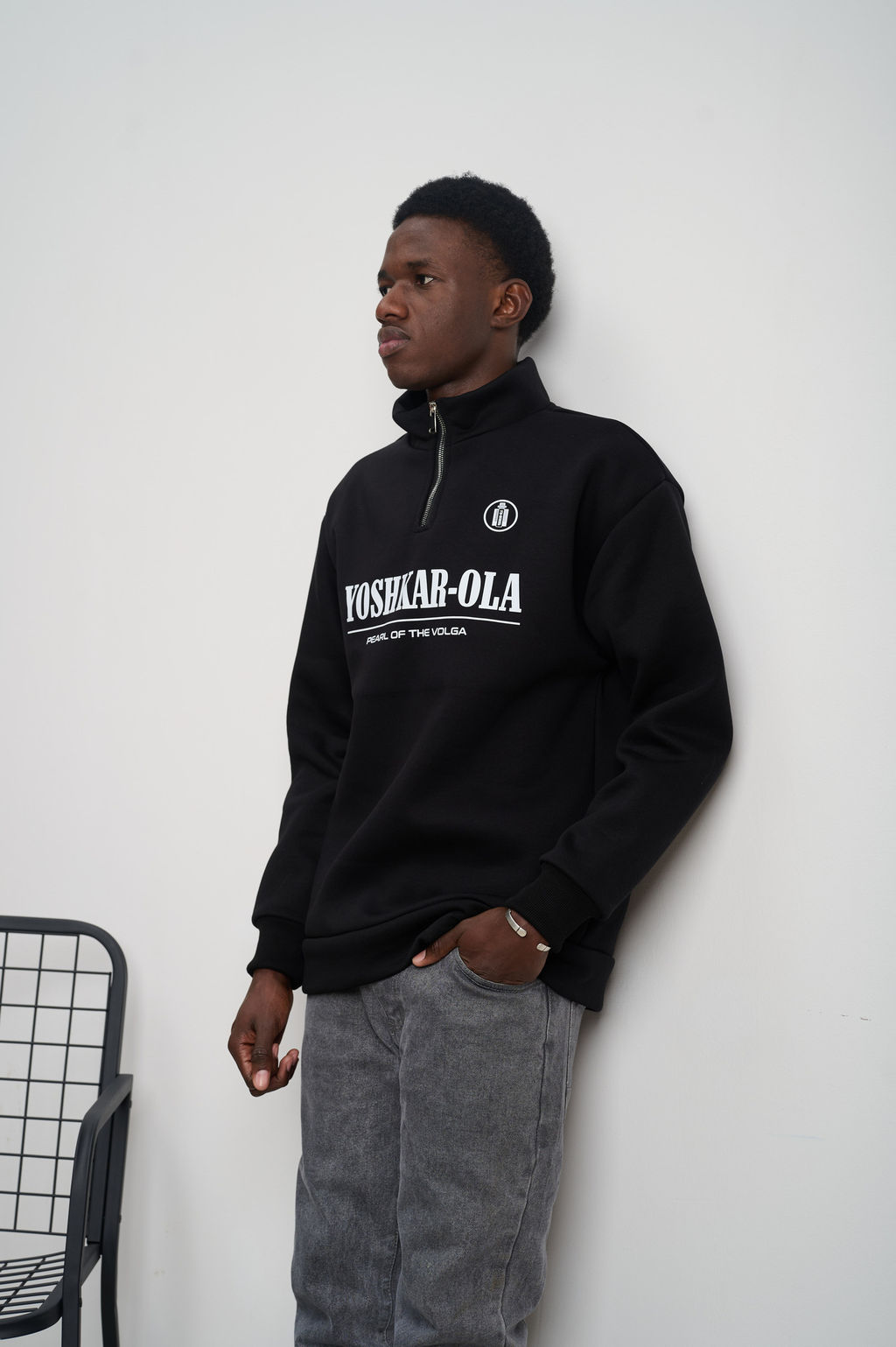 Толстовка мужская с воротником "Yoshkar-Ola" черный
