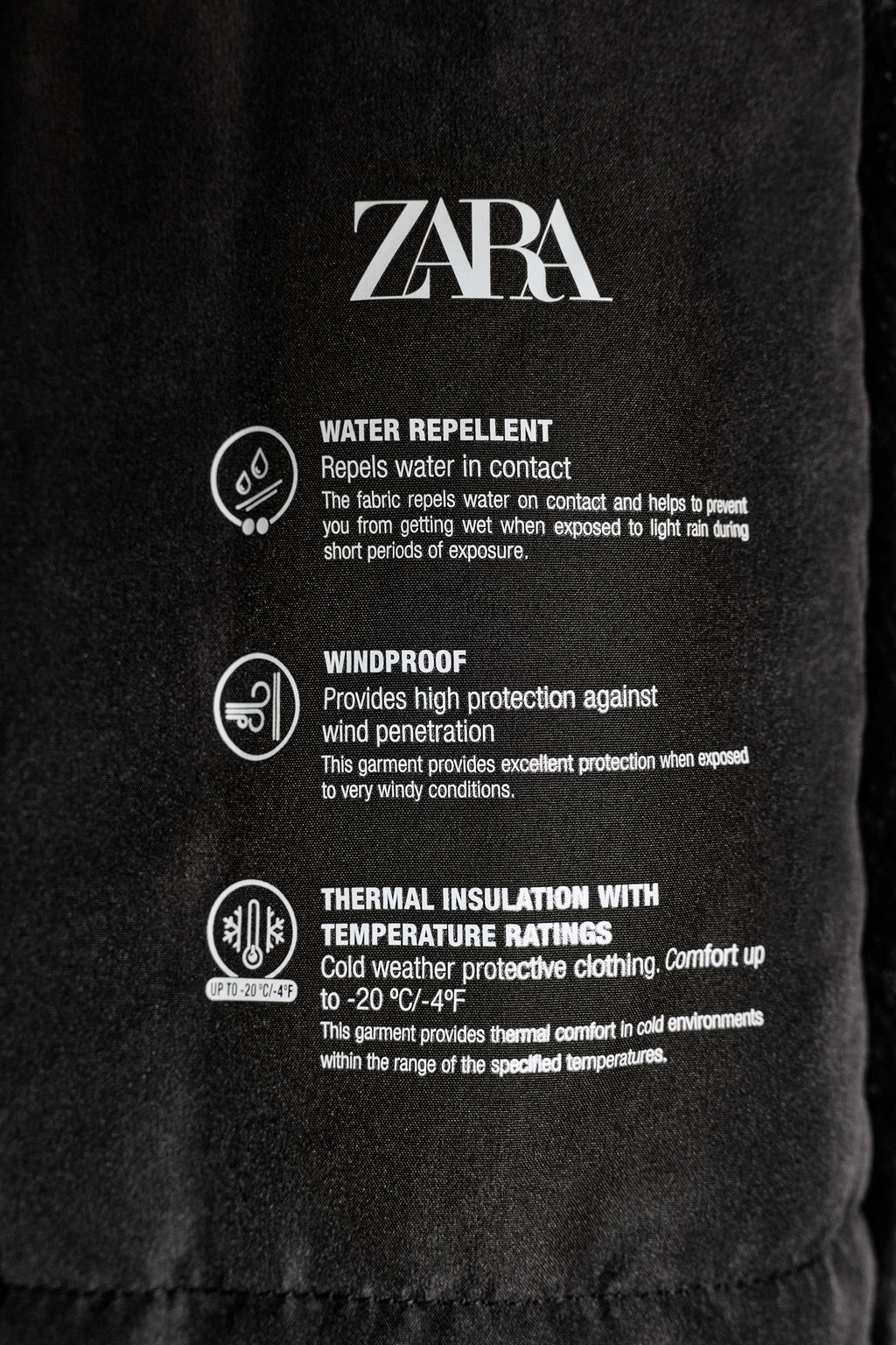 PUFFER JACKET WITH FAUX FUR HOOD, WATER AND WIND PROTECTION - Zara фото 5