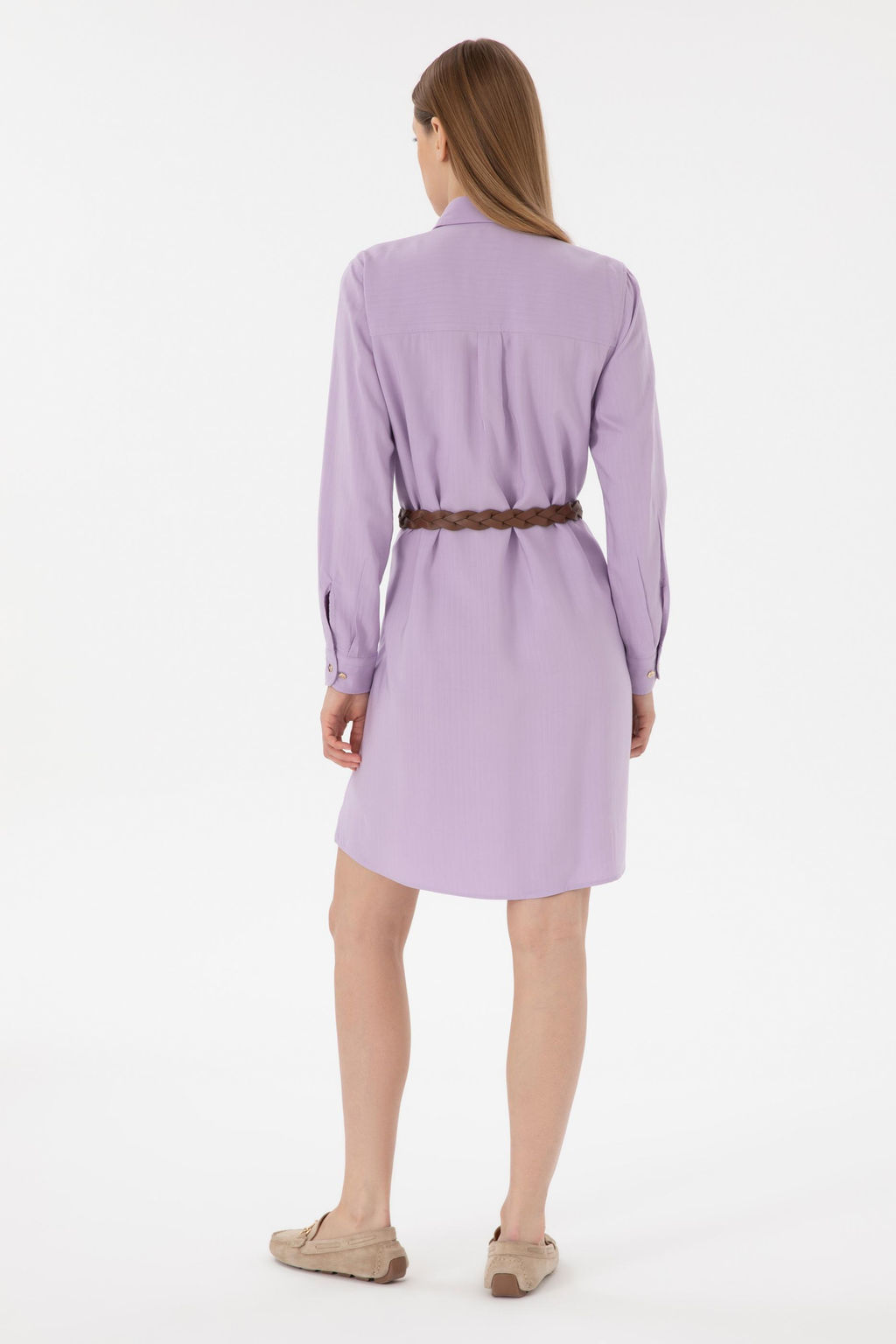 Kad_n Lila Dokuma Elbise Sepette S_rpriz _ndirim - U.s. polo assn фото 4