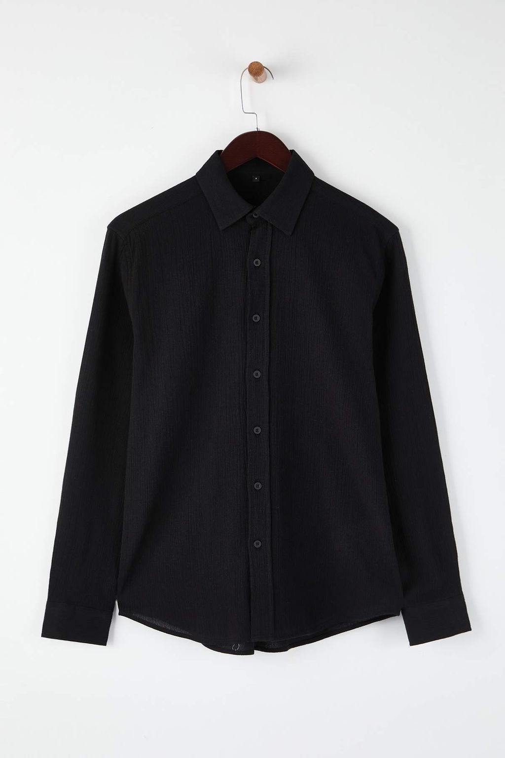 Siyah Regular Erkek Gomlek TMNAW26GO00004 - Trendyolmilla фото 5