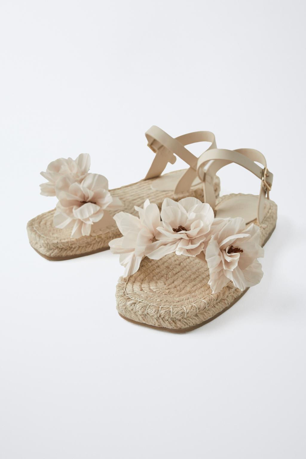 JUTE SANDALS WITH FLORAL DETAIL - Zara фото 3