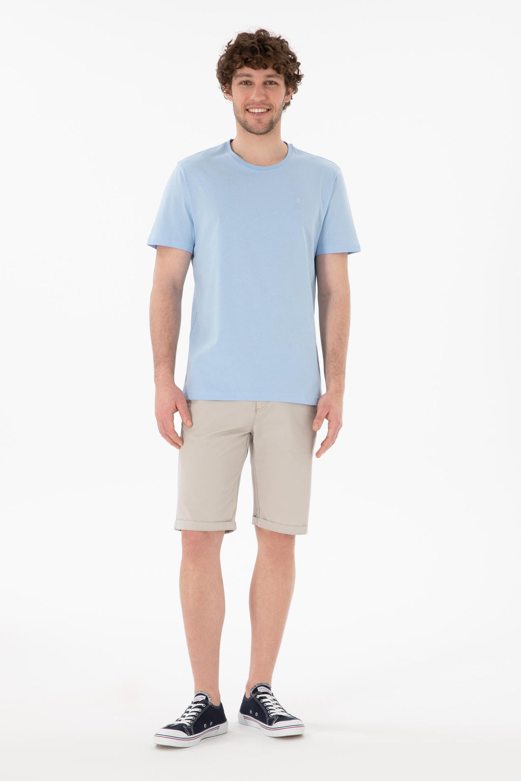 Erkek Regular Fit Bisiklet Yaka Mavi Basic Ti__rt Sepette S_rpriz _ndirim - U.s. polo assn фото 5