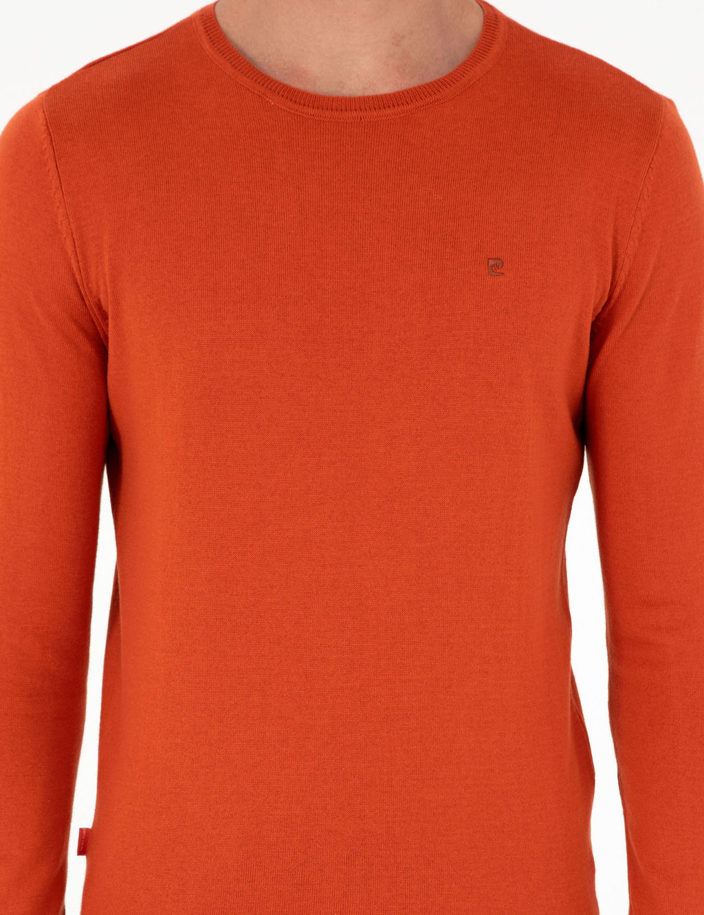 Turuncu Slim Fit Bisiklet Yaka Basic Triko Kazak - Pierre cardin фото 6