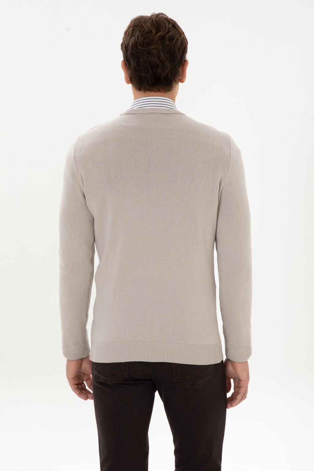 Erkek Slim Fit V Yaka Ta_ Basic Kazak - U.s. polo assn фото 5