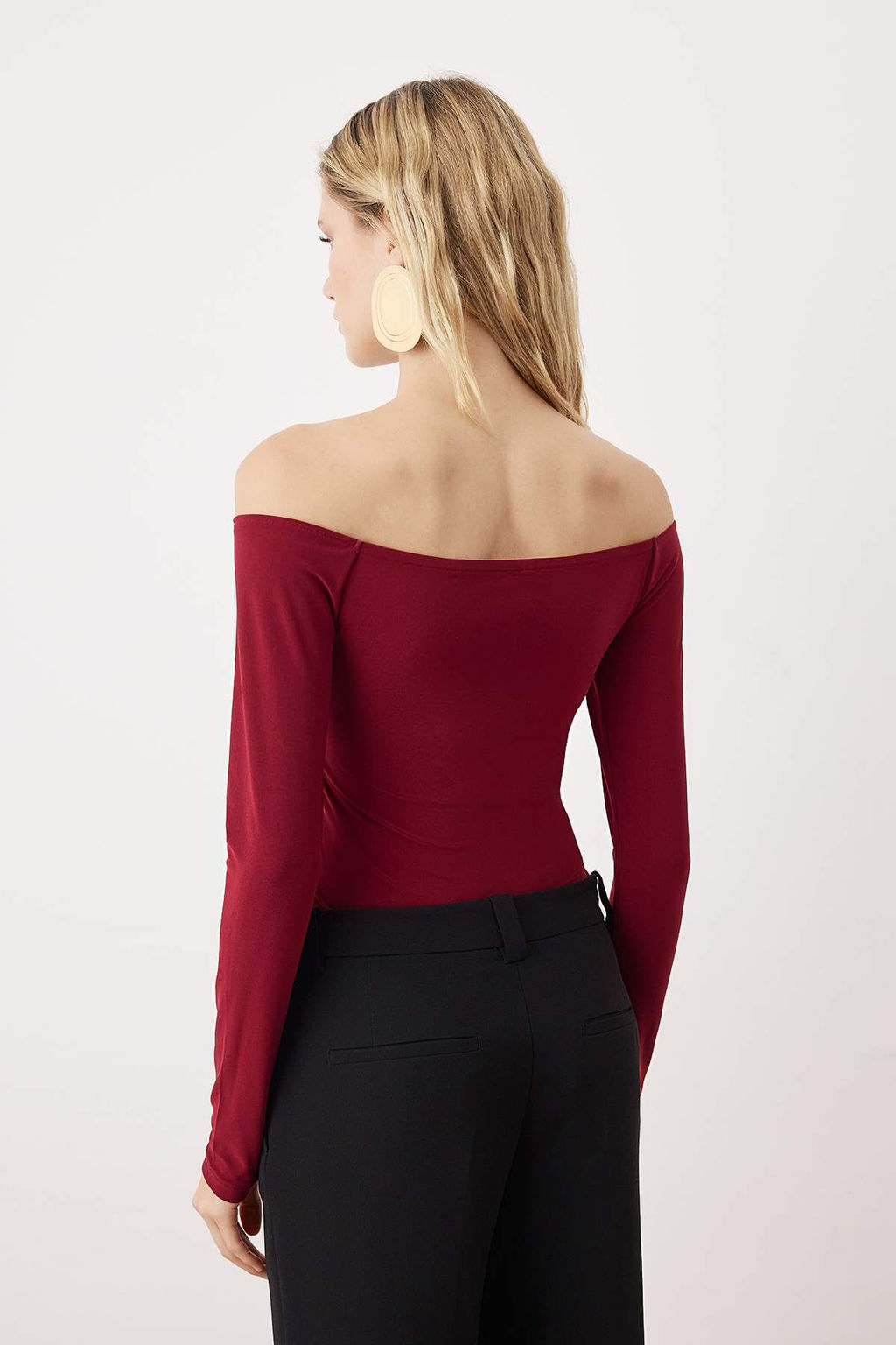 Siyah Duz Carmen Yaka Uzun Orme Sandy Body TPRAW26BD00017 - Trendyolmilla фото 4