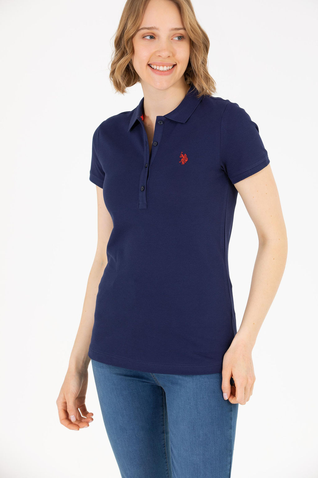 Женская темно-синяя футболка Basic - U.s. polo assn фото 2