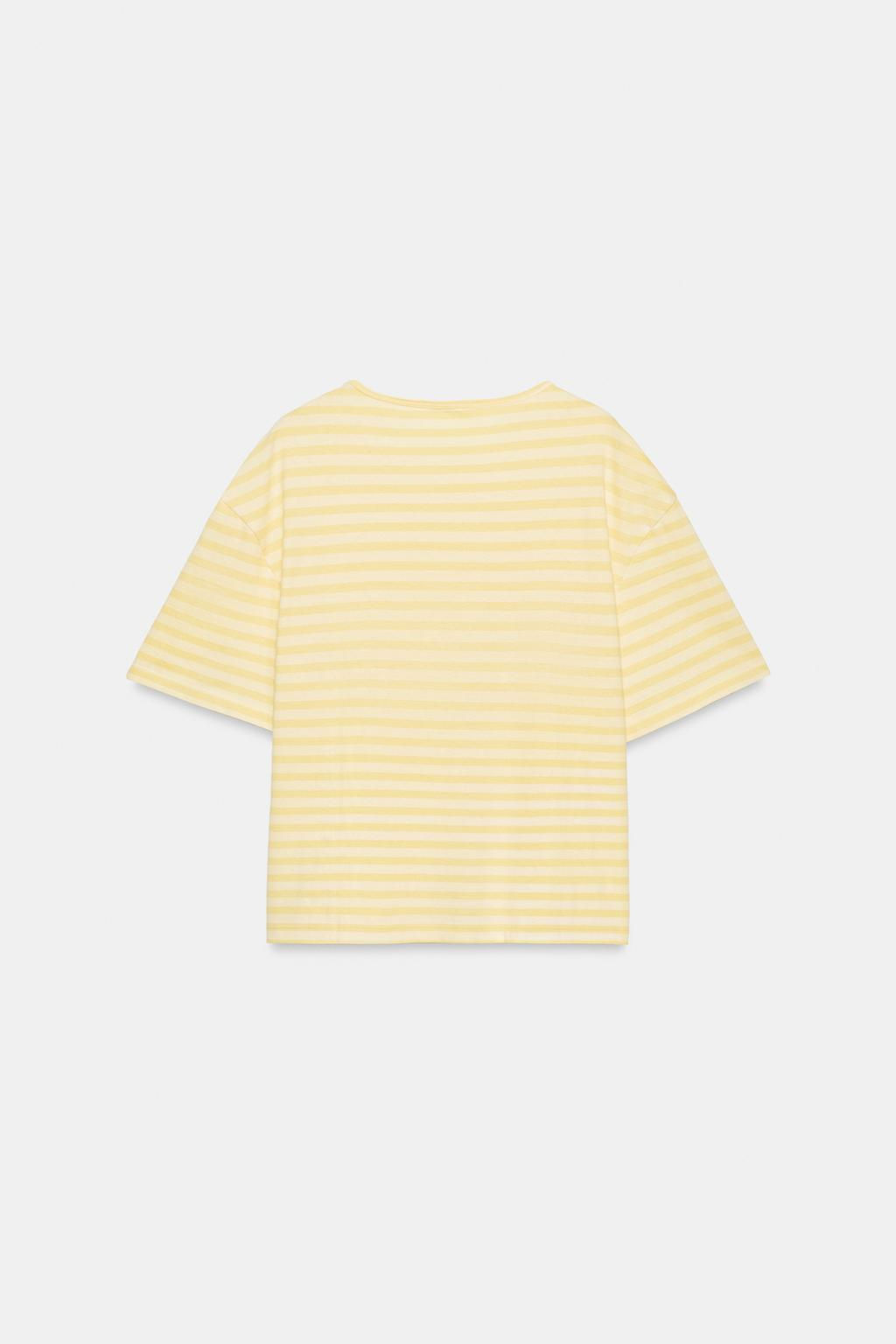 CAMISETA MANGA CORTA RAYAS / Amarillo - Zara фото 13