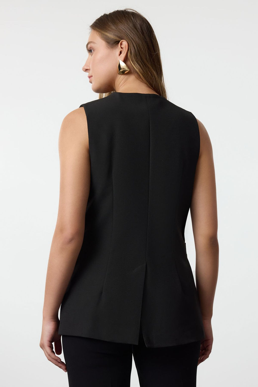 Siyah Fitted Dokuma Yelek TWOAW25YE00054 - Trendyolmilla фото 5