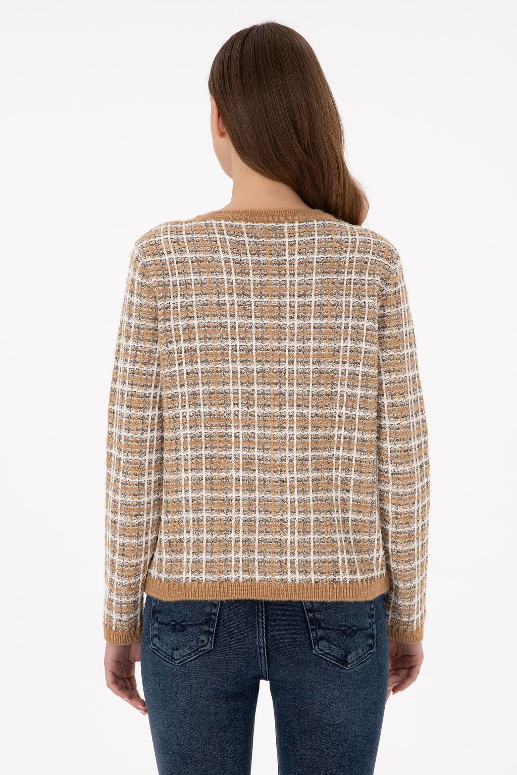 Женский кардиган светло-коричневого цвета из трикотажа Дополнительная скидка 11% в корзине - U.s. polo assn фото 5