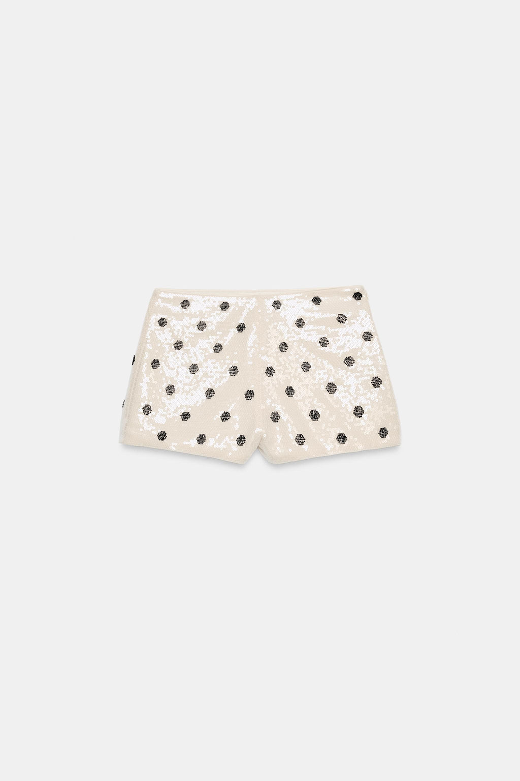SHORTS MINI LENTEJUELAS LUNARES / Blanco / Negro - Zara фото 6