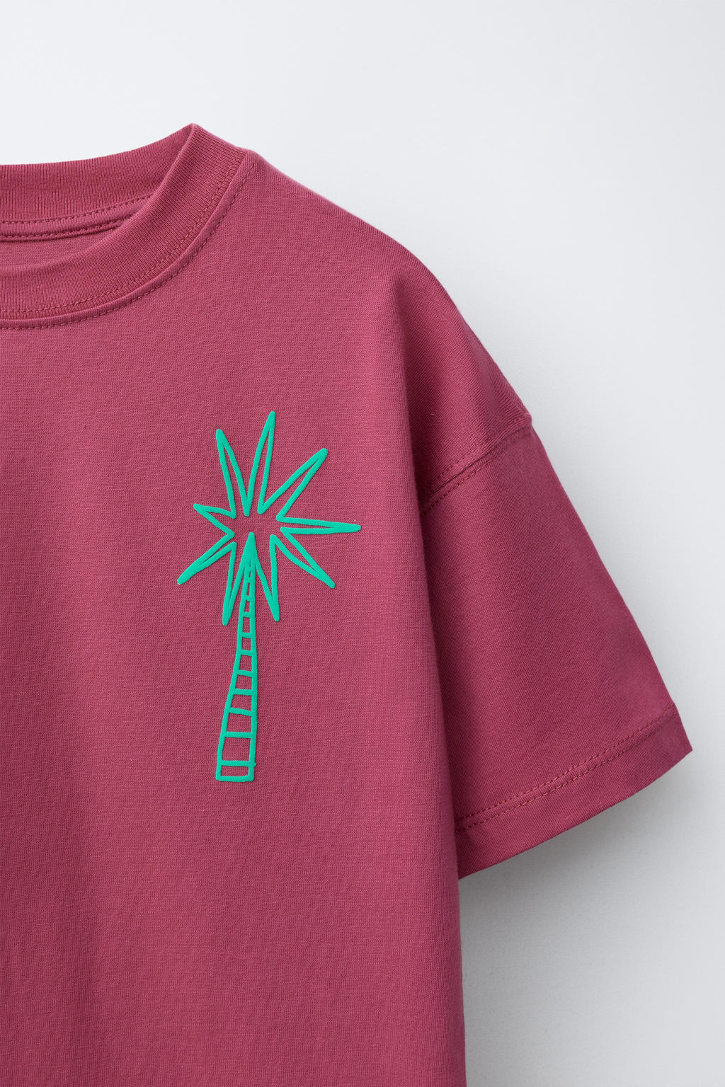 CAMISETA ESTAMPADA TEXTO / Fucsia - Zara фото 3