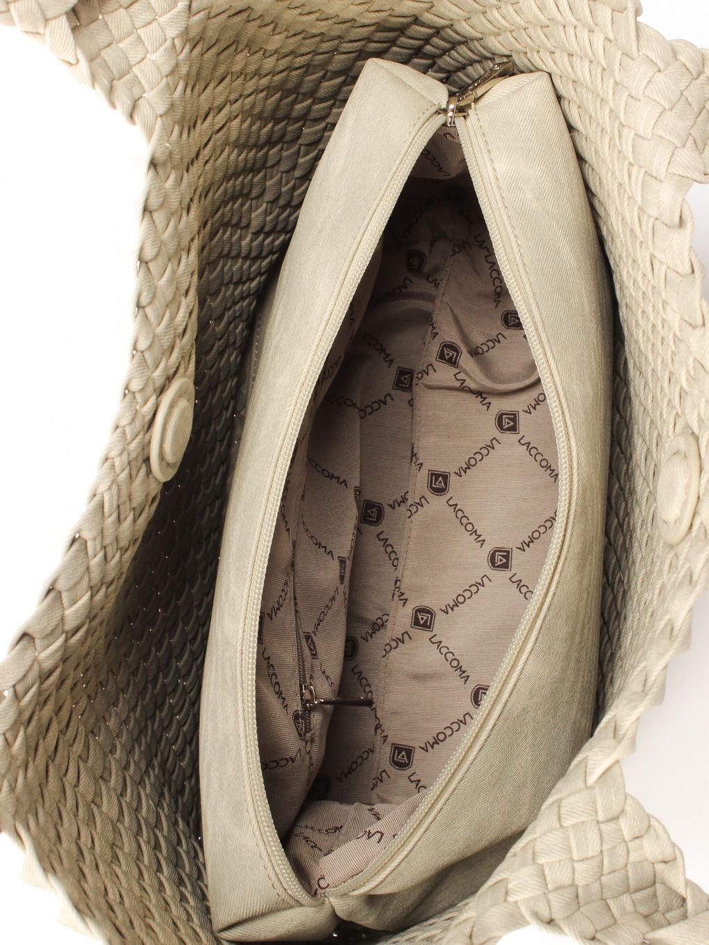 LACCOMA сумка СУ1033-А-винтаж бежевый эко кожа хлопок  фото 5
