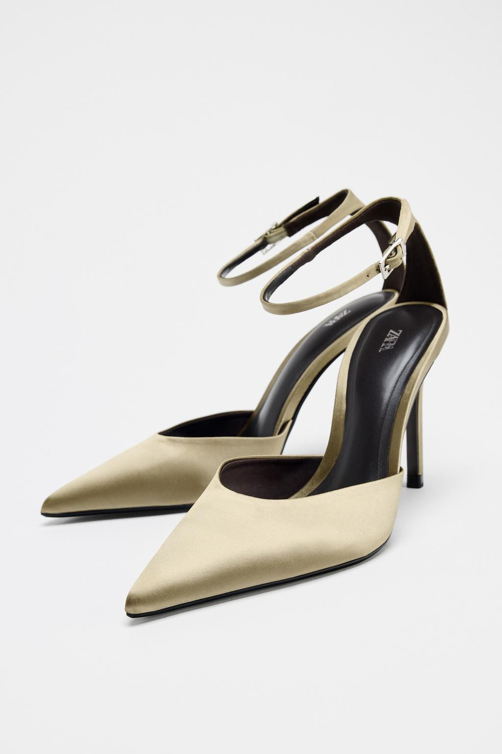 SATIN HIGH-HEEL SHOES WITH STRAP - Zara фото 5