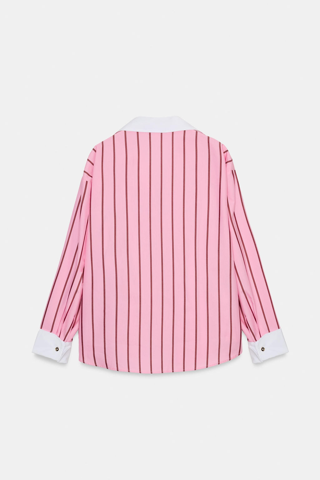 OVERSIZE STRIPED SHIRT WITH CONTRAST CUFFS - Zara фото 8