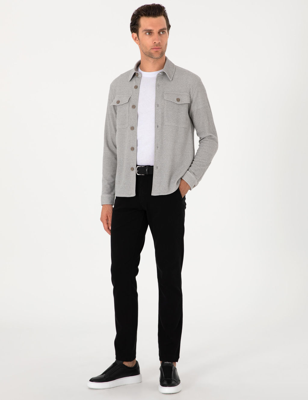 Gri Regular Fit Ceket G_mlek - Cacharel фото 4