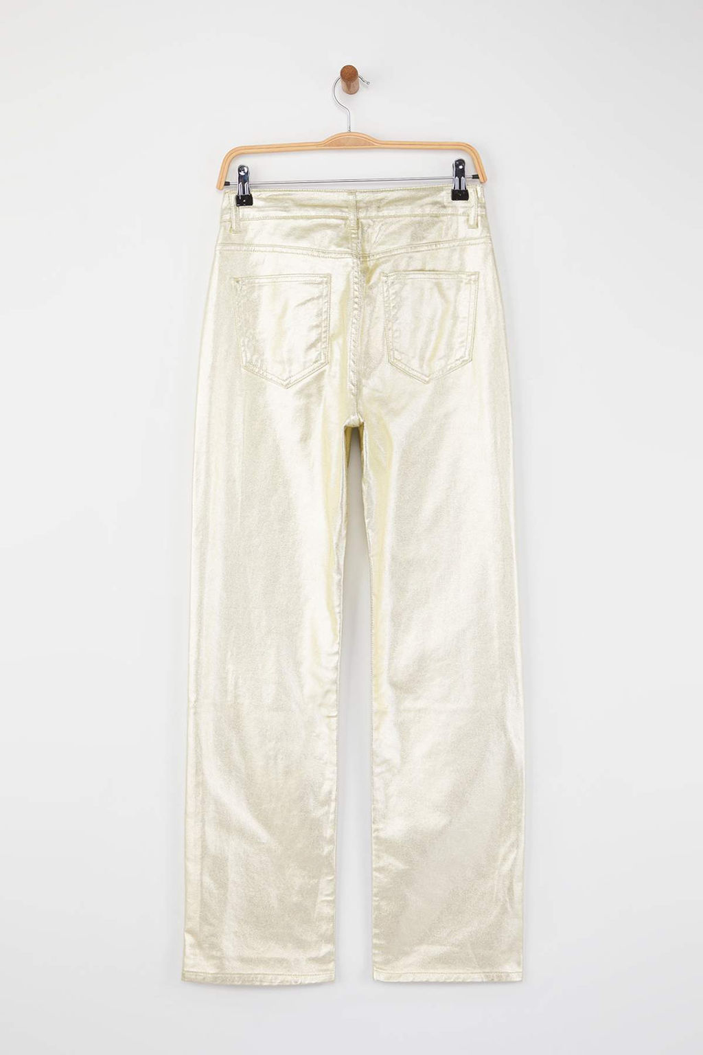 Alt?n Kaplama Yuksek Bel Straight Jeans TWOAW26JE00155 - Trendyolmilla фото 6