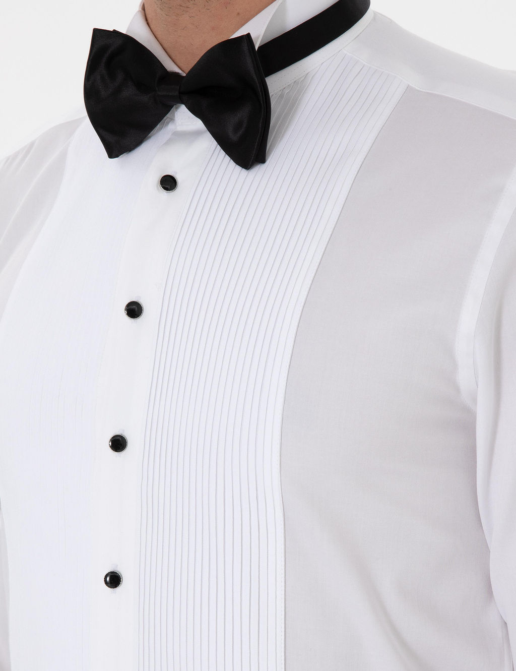 Beyaz Slim Fit Pamuk Kar___ml_ Ata Yaka Smokin G_mlek