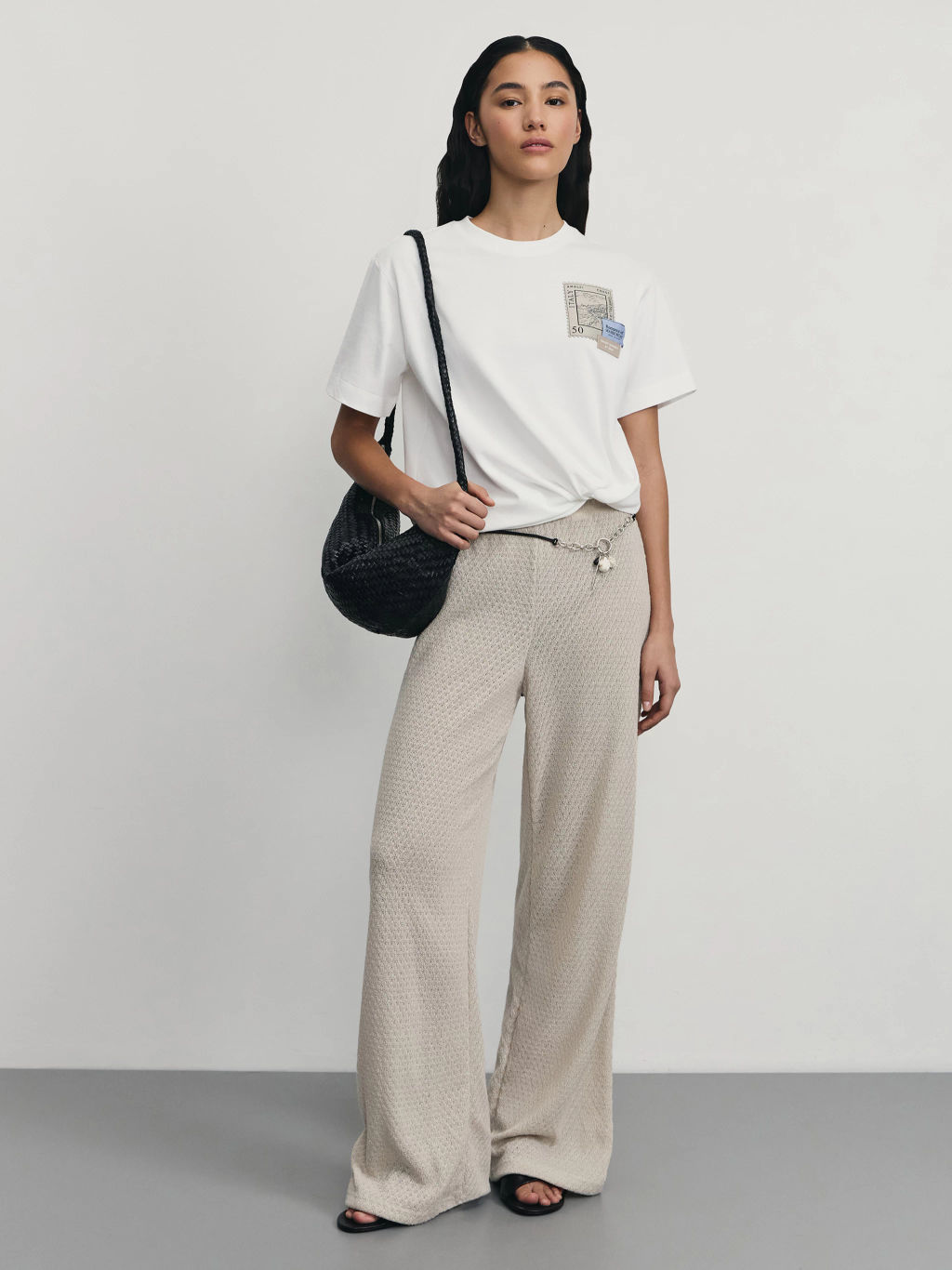 Футболка из хлопка с нашивками / Zarina  фото 2