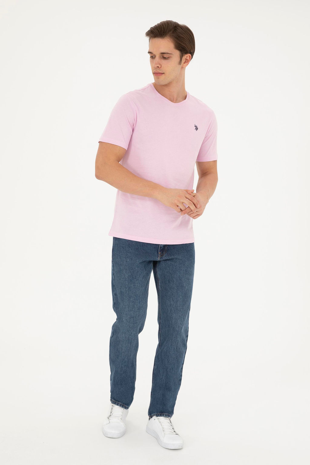Мужская розовая базовая футболка - U.s. polo assn фото 4